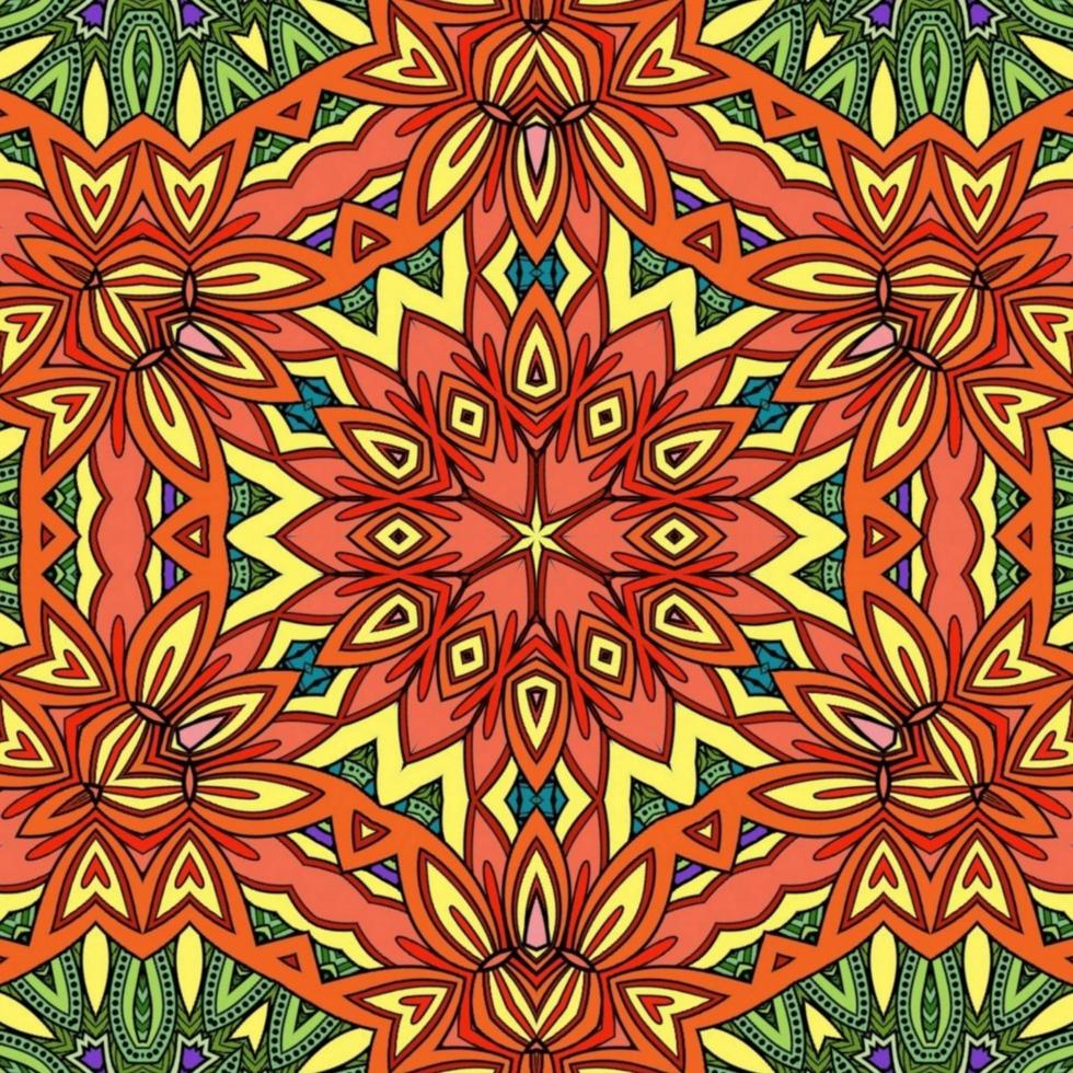 Colorful Mandala Flowers Pattern Boho Symmetrical 832 photo