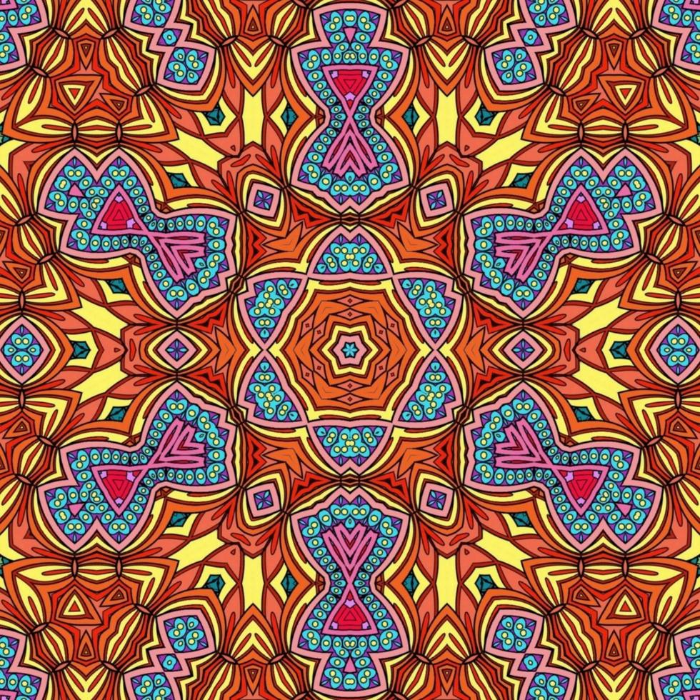 Colorful Mandala Flowers Pattern Boho Symmetrical 908 photo