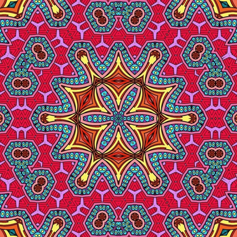 colorido mandala flores patrón boho simétrico 792 foto