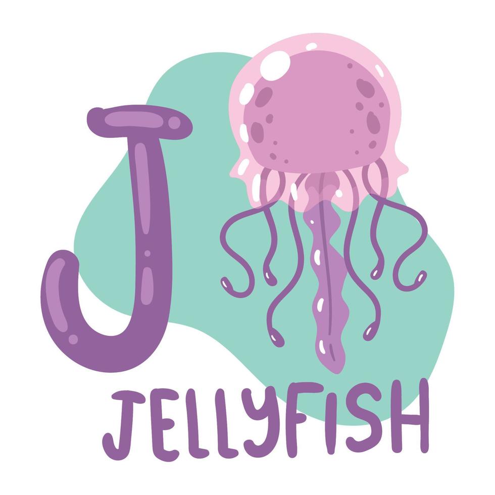 jellyfish and j letter vector