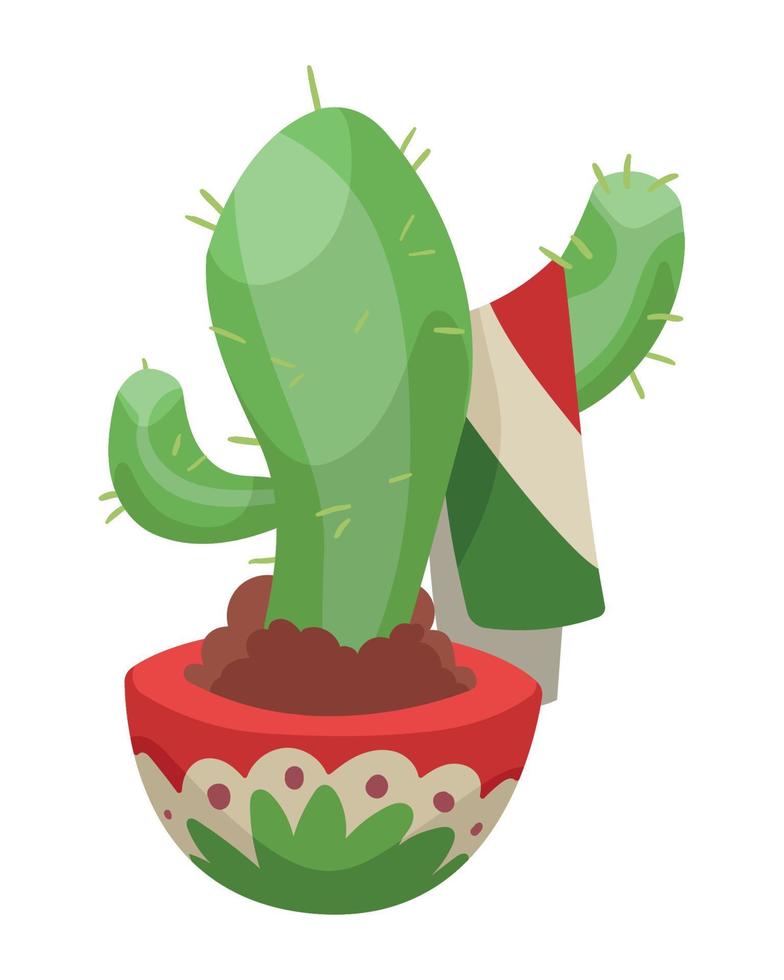 cactu with mexican poncho vector