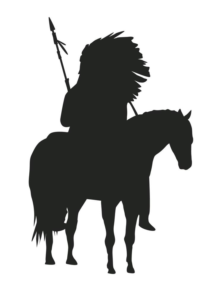 native in horse silhouette vector