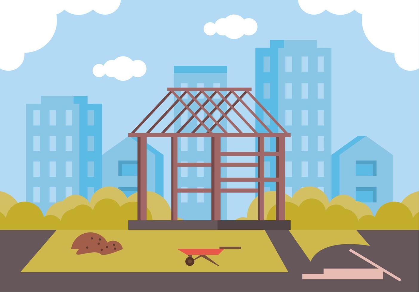 structure of construction house vector