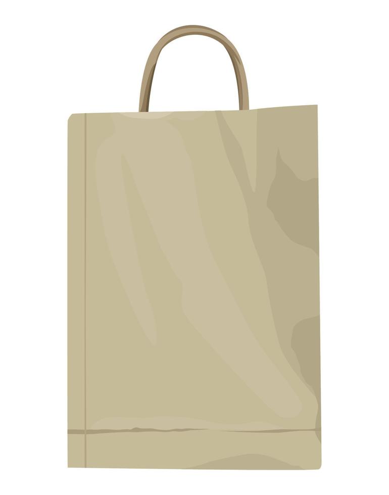 beige shopping bag mockup vector