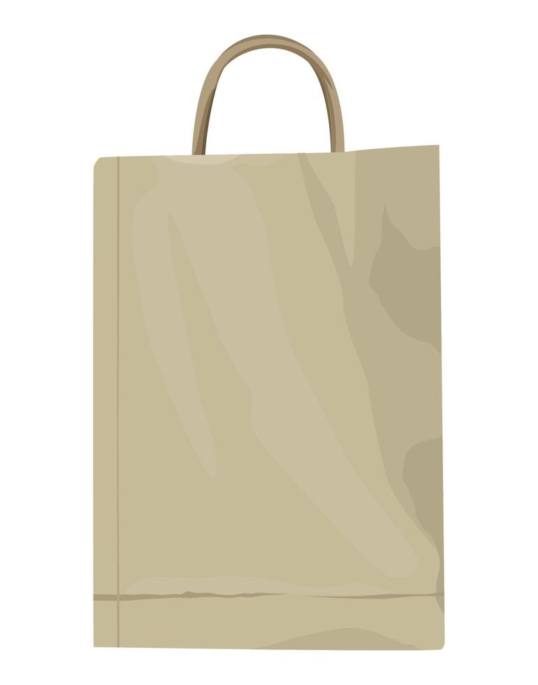 maqueta de bolsa de compras beige vector