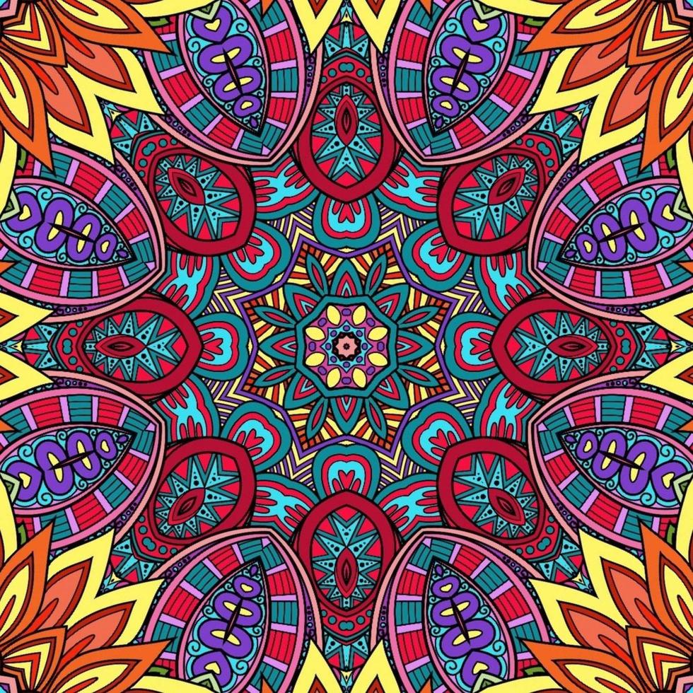 Colorful Mandala Flowers Pattern Boho Symmetrical 327 photo