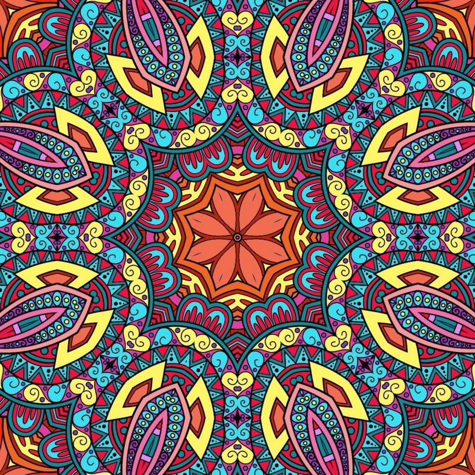 colorido mandala flores patrón boho simétrico 158 foto