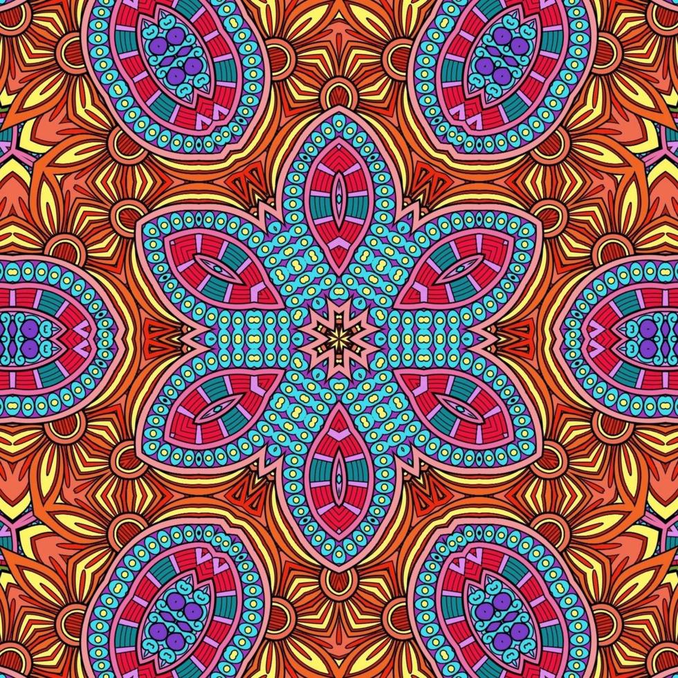colorido mandala flores patrón boho simétrico 605 foto