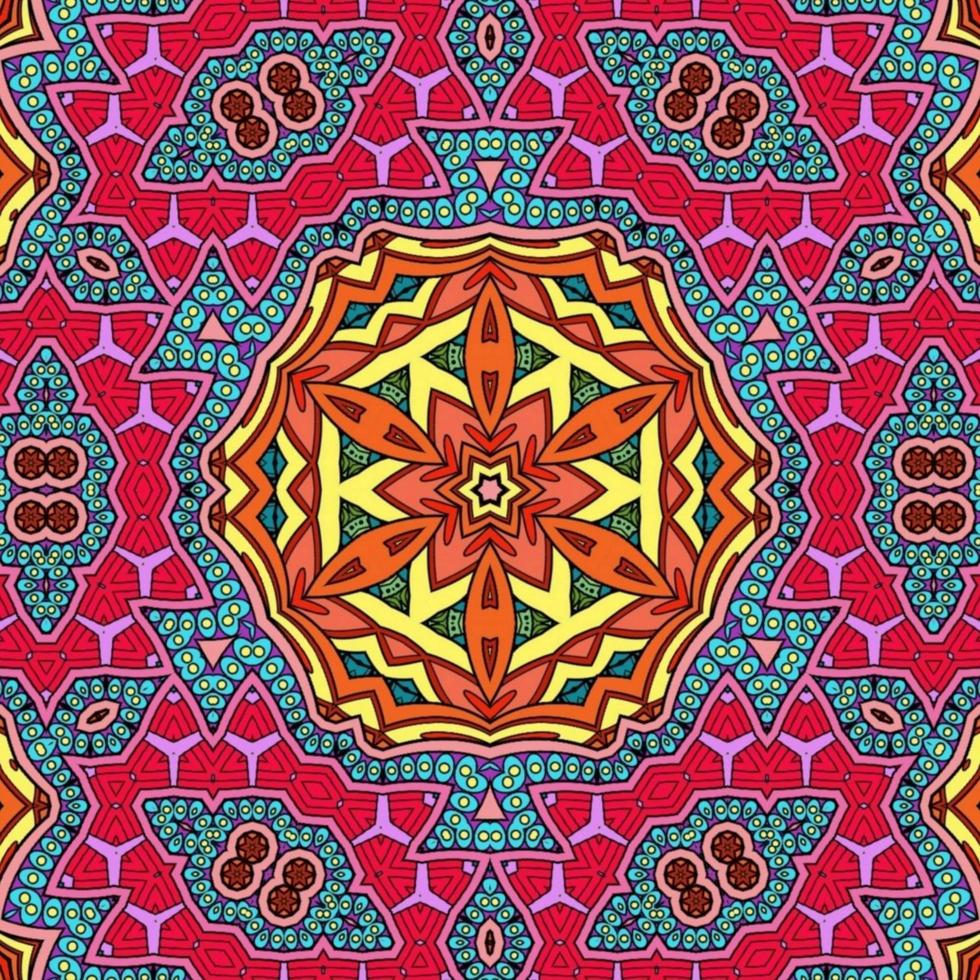 Colorful Mandala Flowers Pattern Boho Symmetrical 791 photo