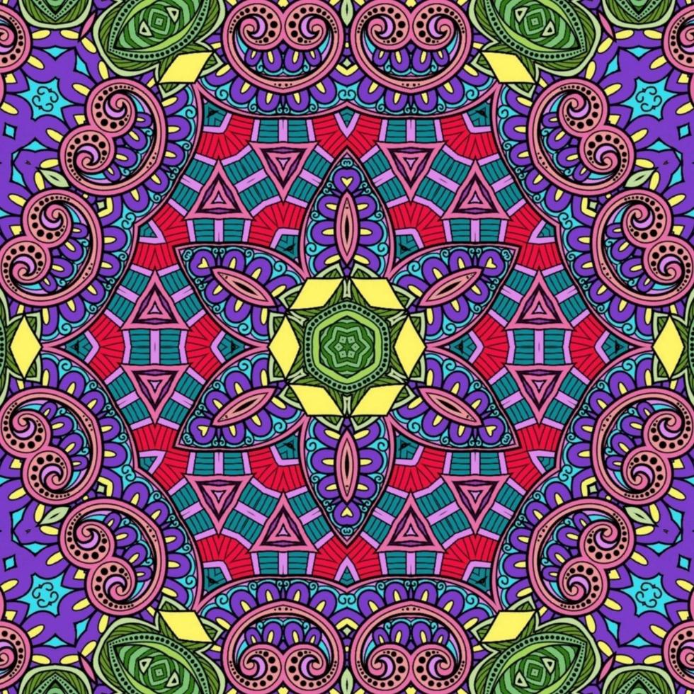 Colorful Mandala Flowers Pattern Boho Symmetrical 689 photo
