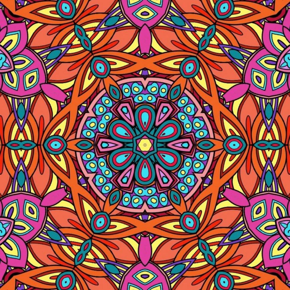 Colorful Mandala Flowers Pattern Boho Symmetrical 588 photo