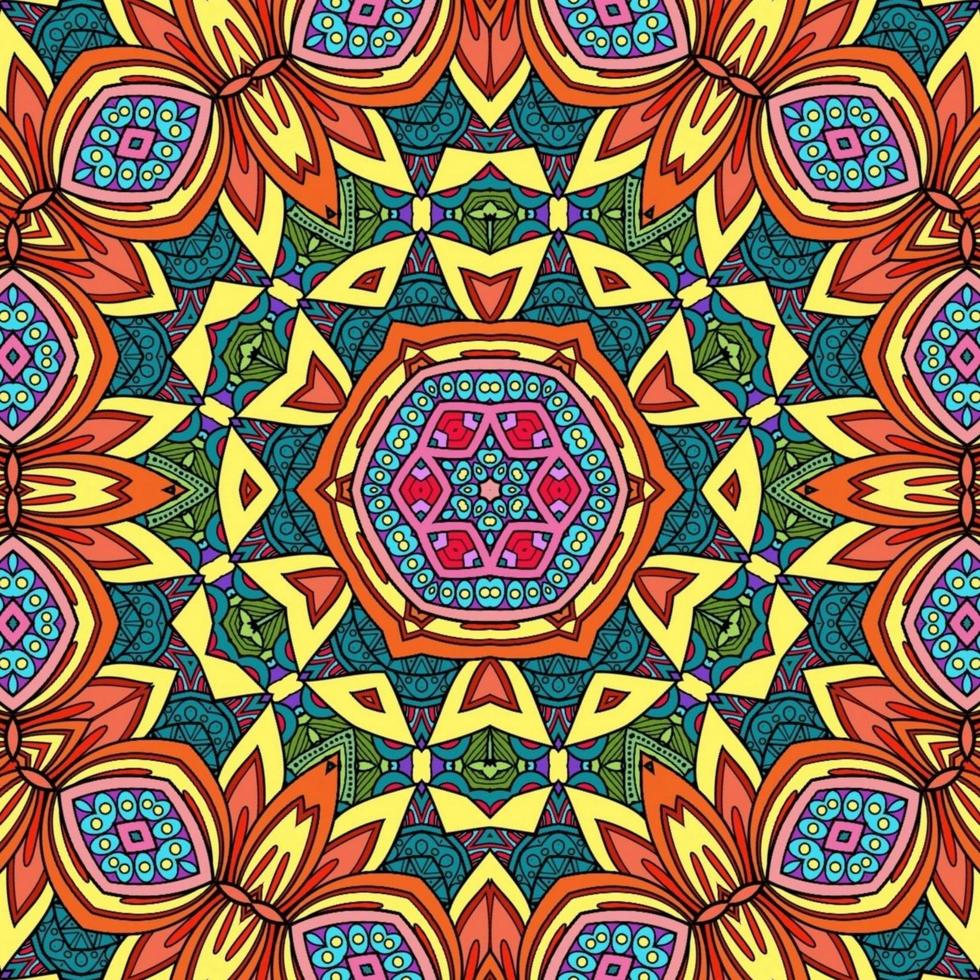 colorido mandala flores patrón boho simétrico 403 foto