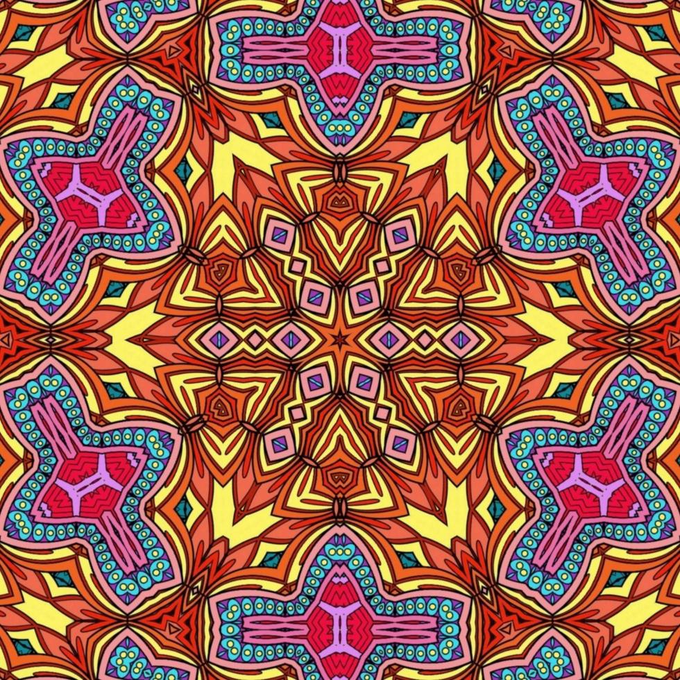 Colorful Mandala Flowers Pattern Boho Symmetrical 858 photo