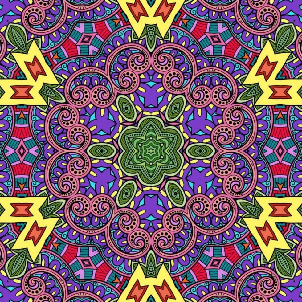Colorful Mandala Flowers Pattern Boho Symmetrical 668 photo