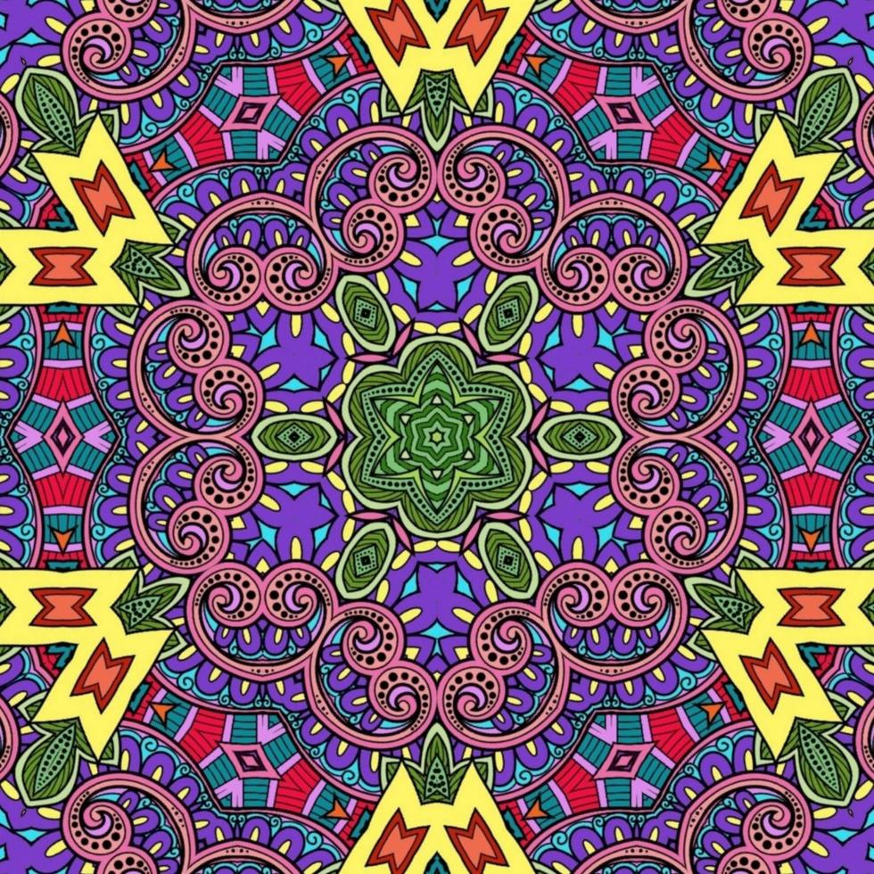 colorido mandala flores patrón boho simétrico 668 foto