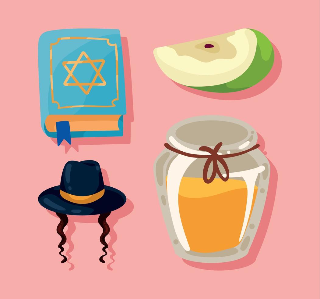 four jewish icons vector