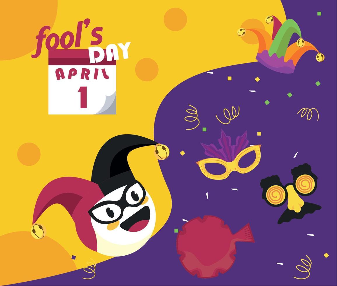 april fools day card vector