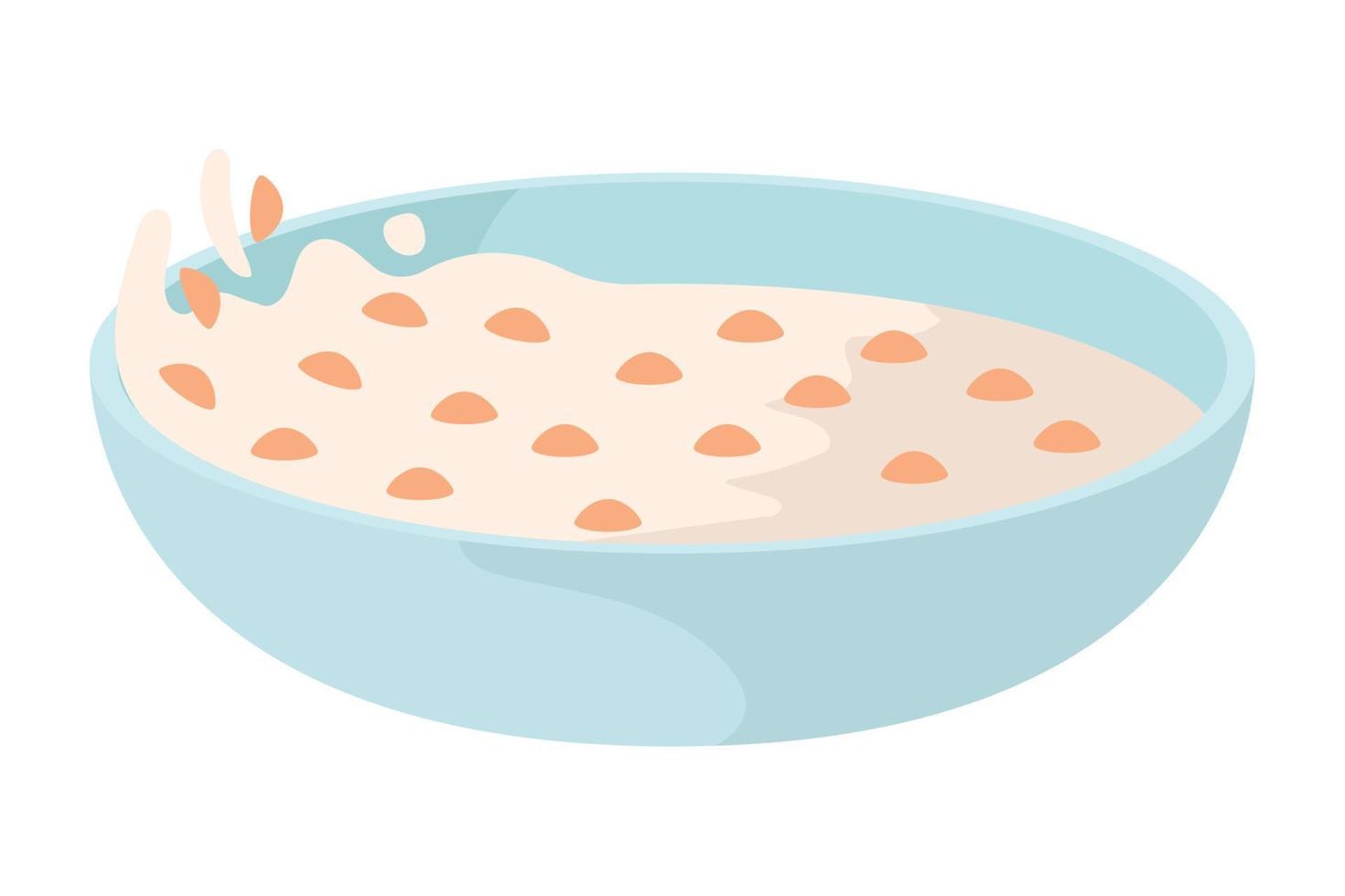 milk with cereal breakfast vector