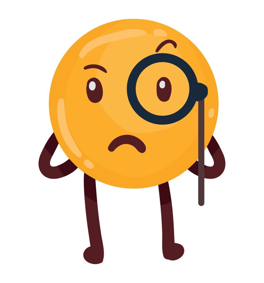classic emoji with monocular vector