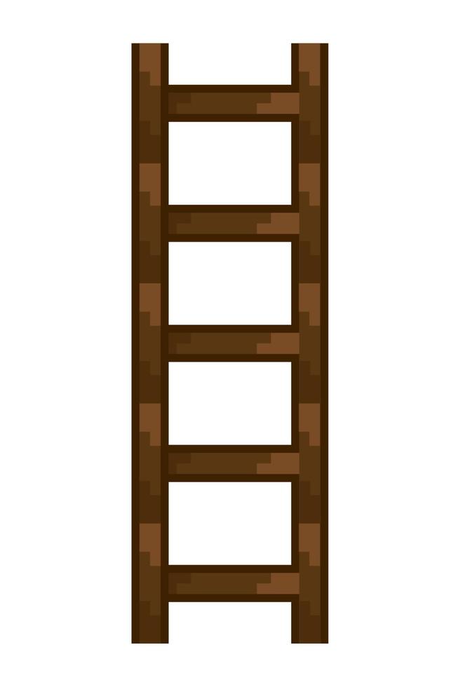escalera de madera pixel art vector