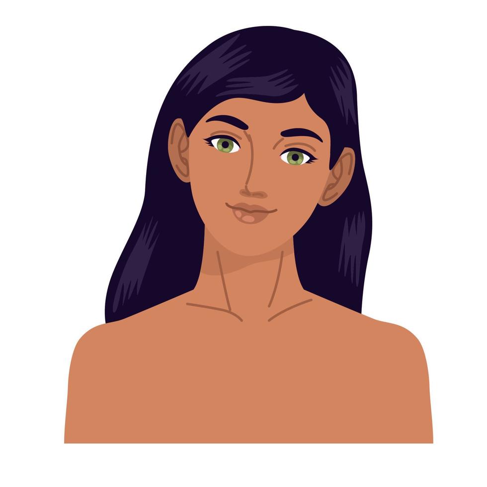 brunette girl smiling vector