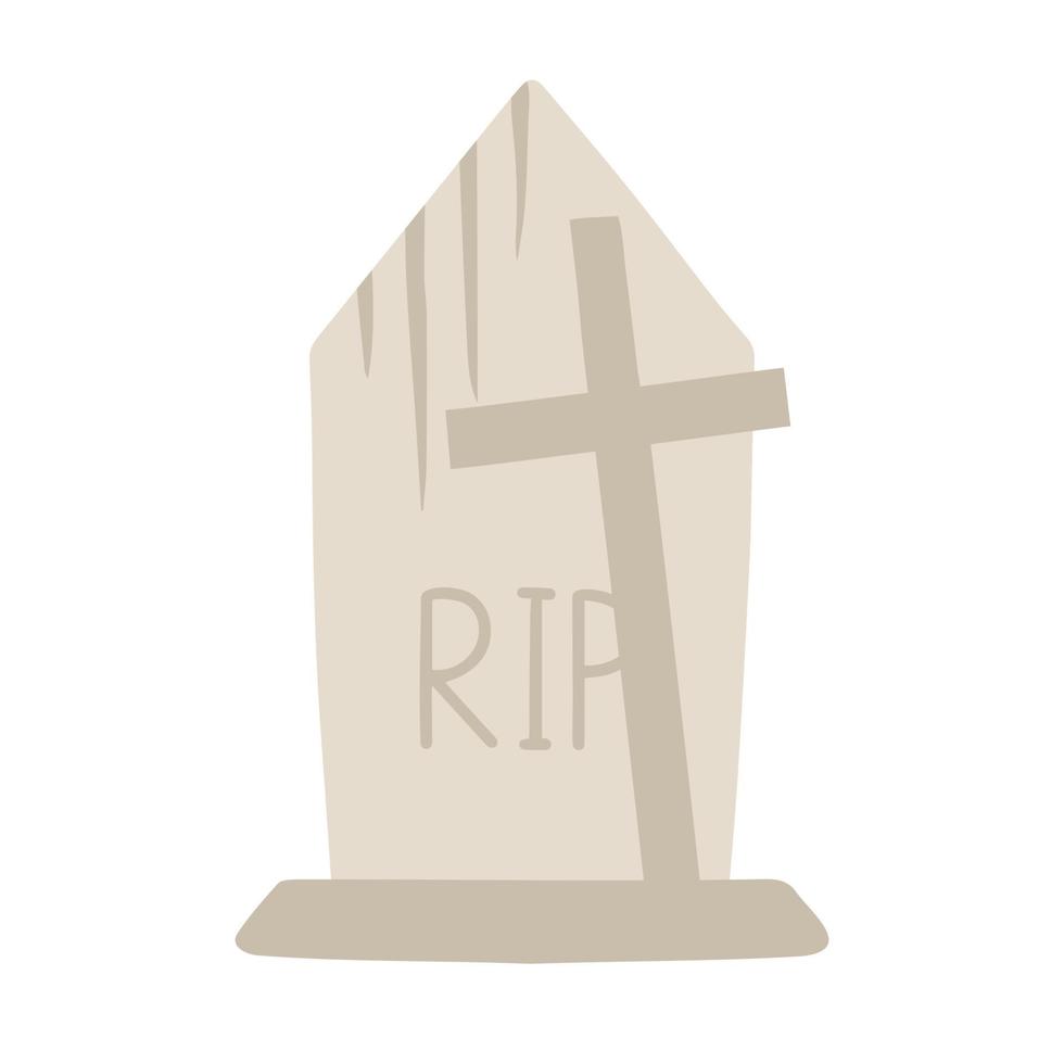 Halloween Element and Object for Design Projects. Tombstone for Halloween. Ancient RIP. vector