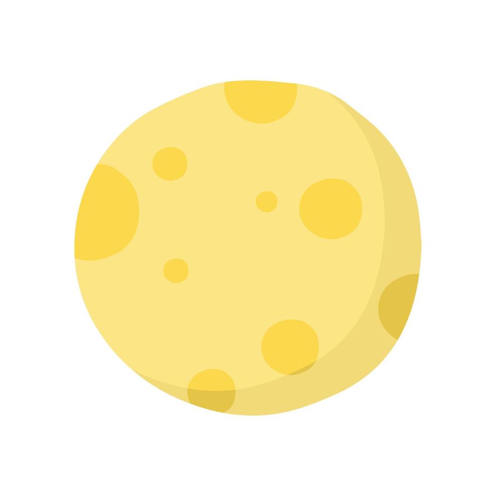 Yellow moon. Halloween Vector illustration Isolated over white.