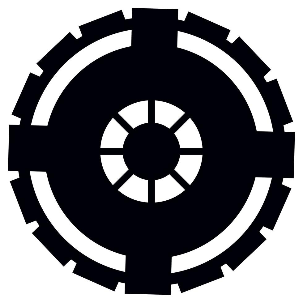 silhouette gear cog machine vector