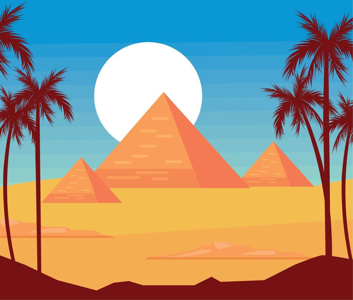desierto de las piramides de egipto vector