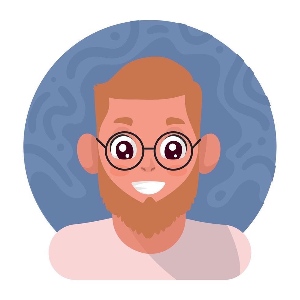 bearded man prophile picture vector