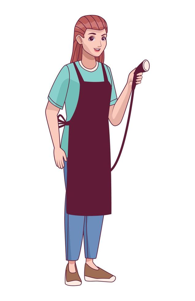 salon worker with apron vector