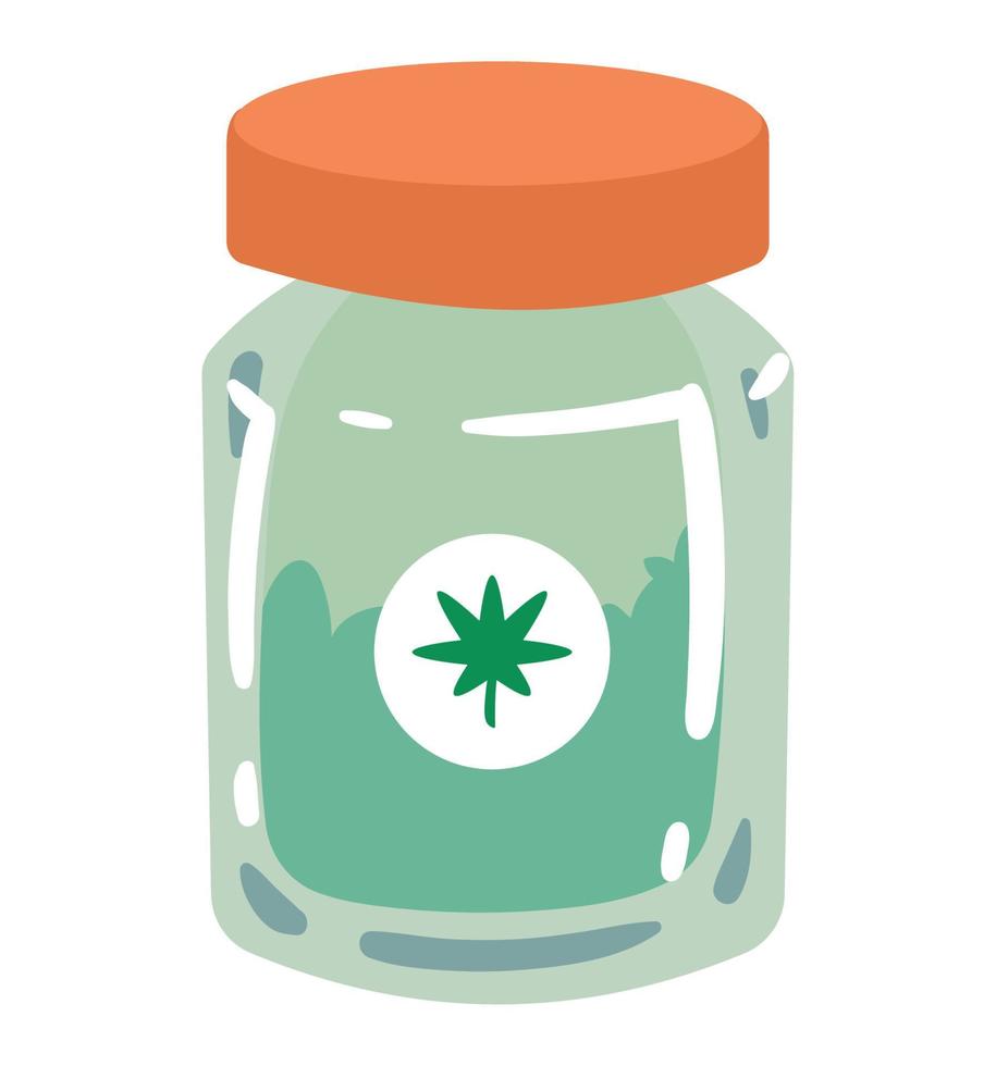 pot with cannabis vector