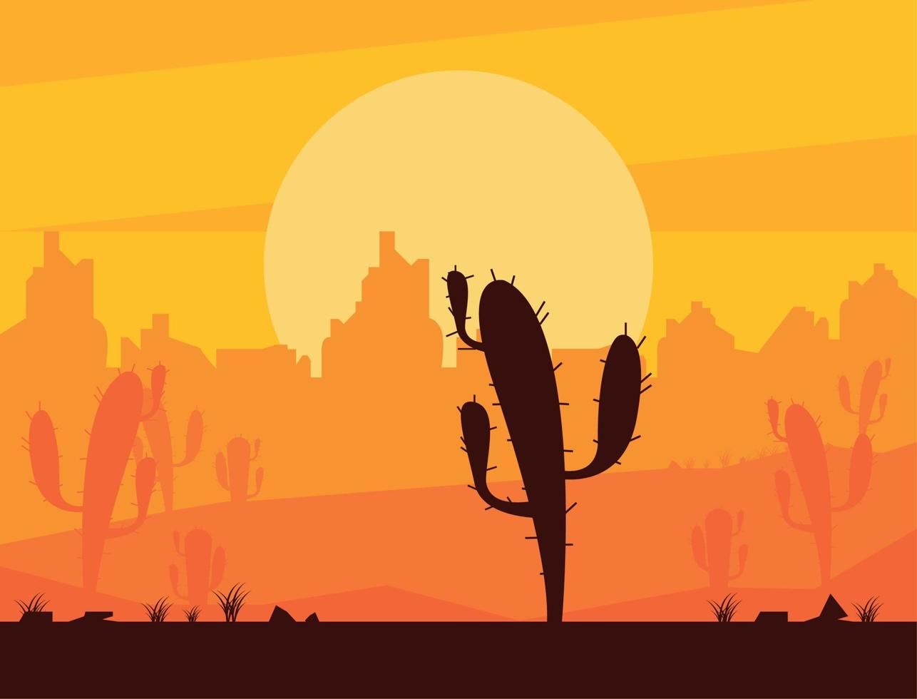 arizona desert wild west vector