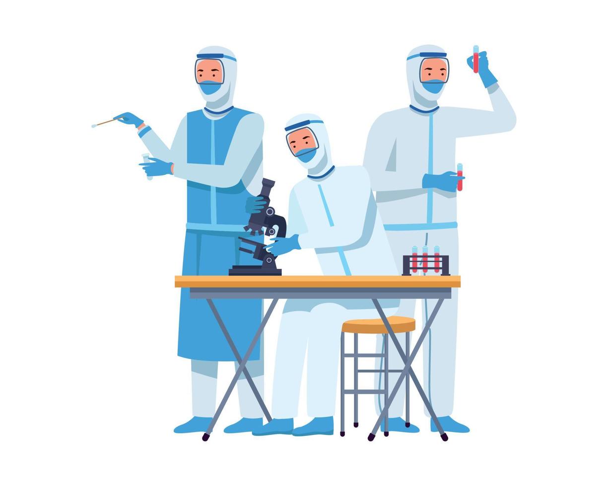 workers in laboratory vector