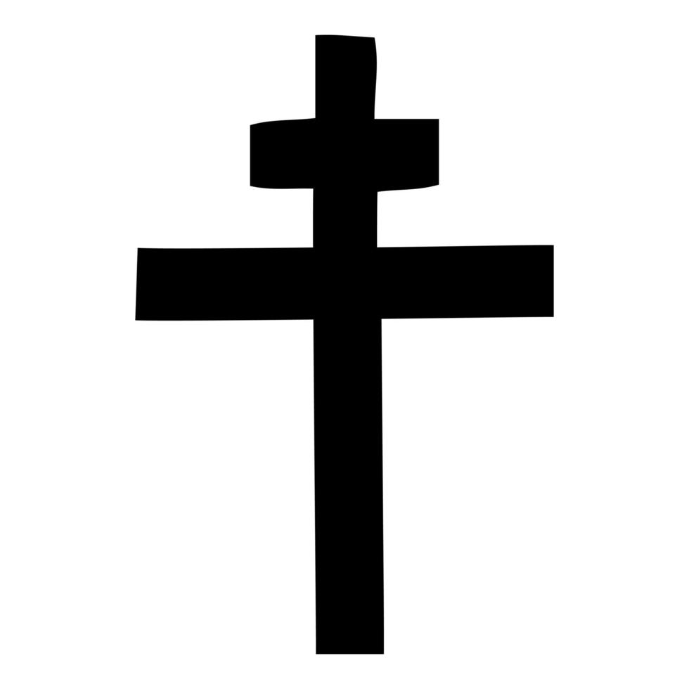 Christian cross vector symbol flat and contour style