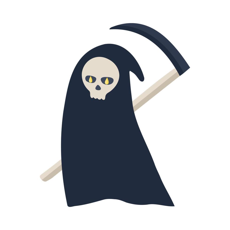 Symbolic Grim Reaper, simple flat cartoon death symbol. vector