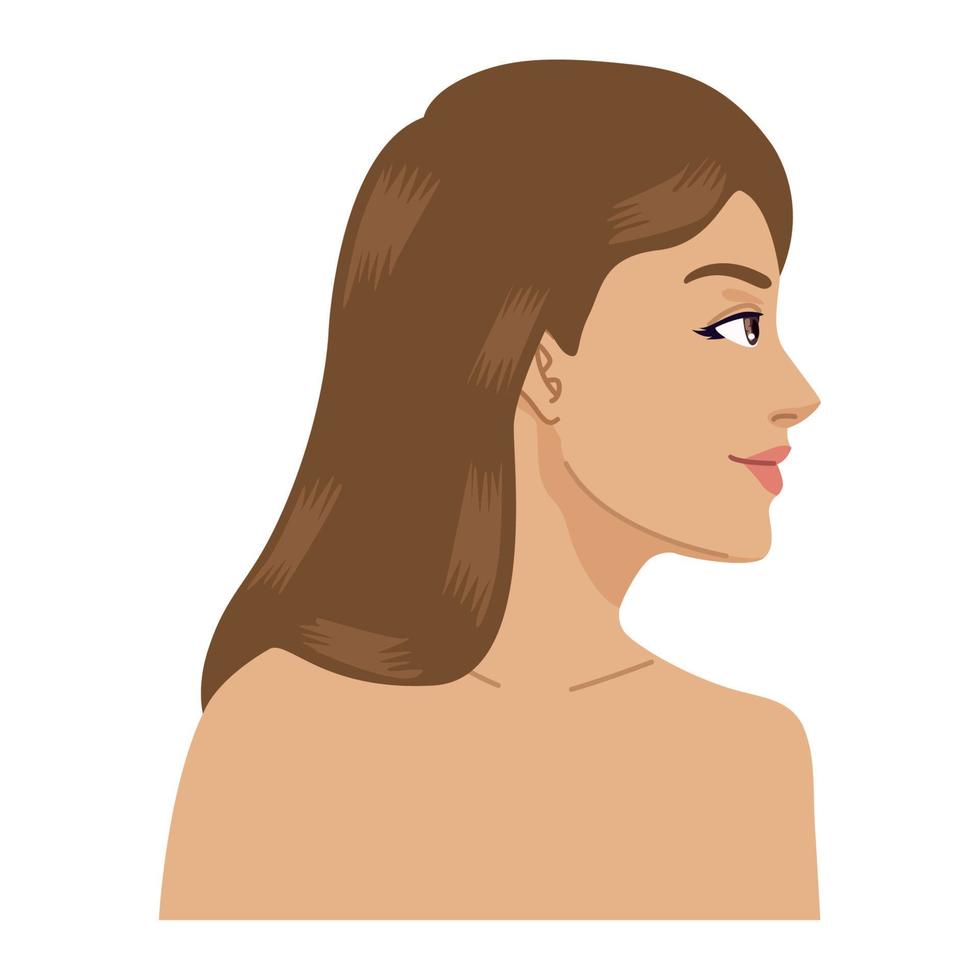 perfil de mujer joven desnuda vector
