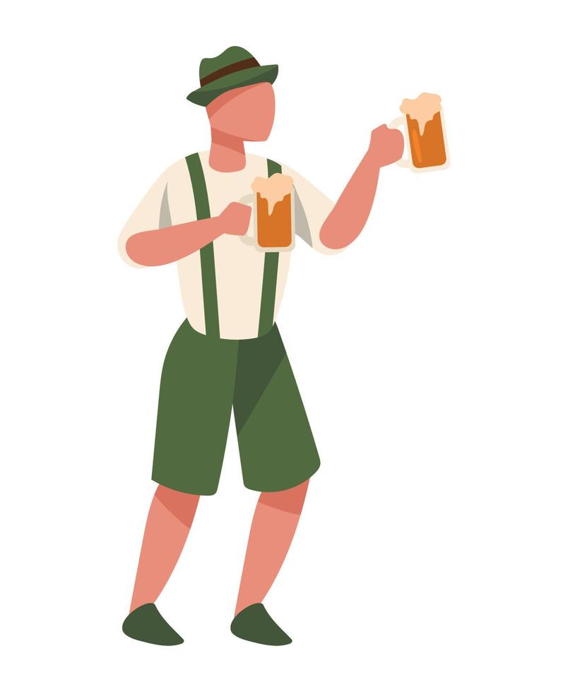 man german celebrating oktoberfest vector