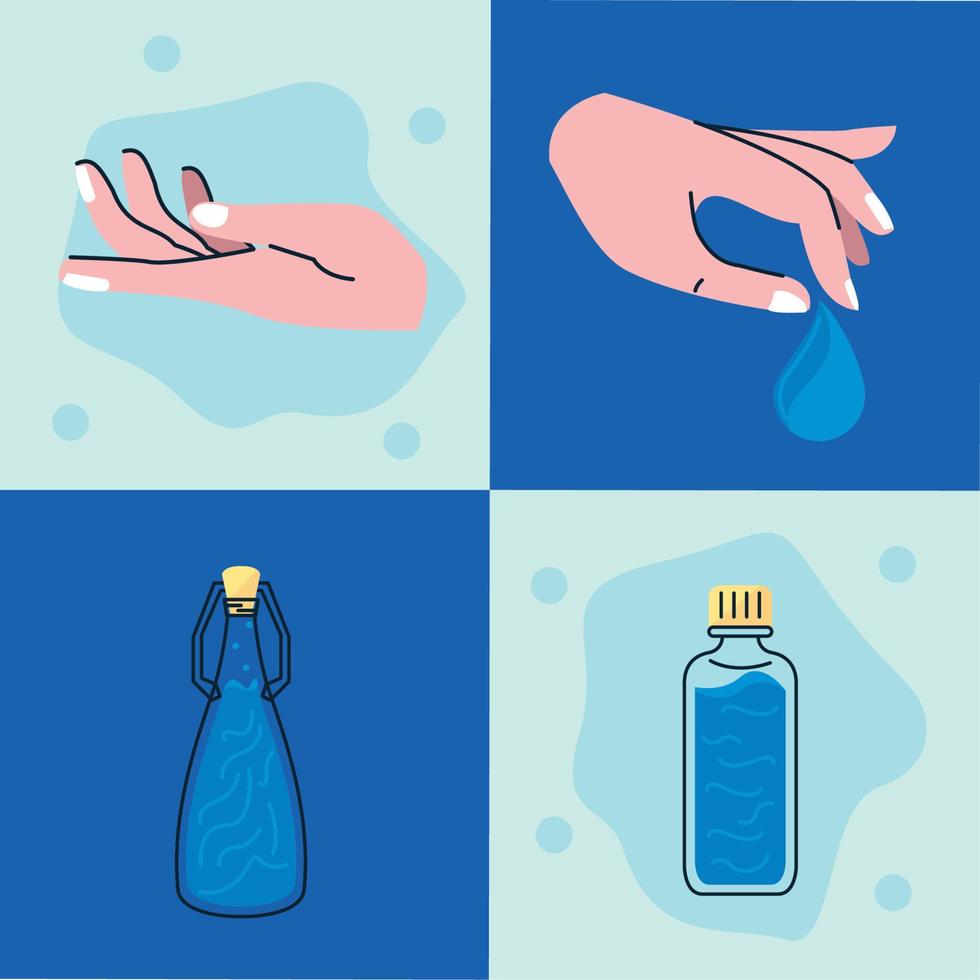 iconos de la campaña del día del agua vector