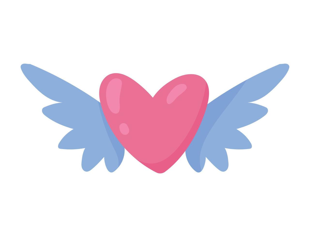 heart flying with wings vector