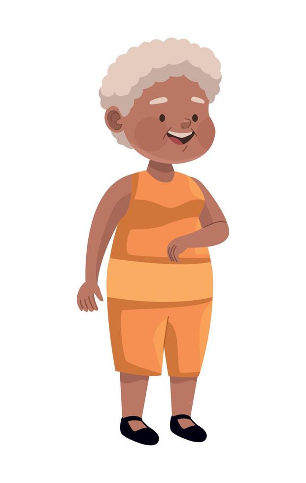 afro old woman vector