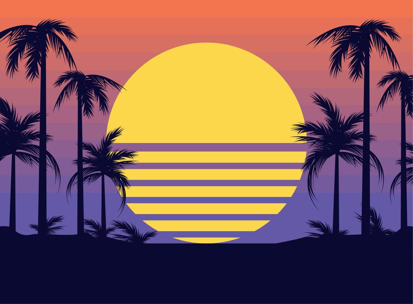 miami beach seascape poster vector