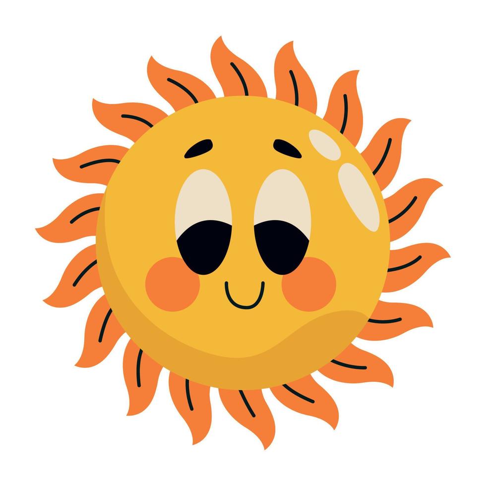 happy sun smiling vector