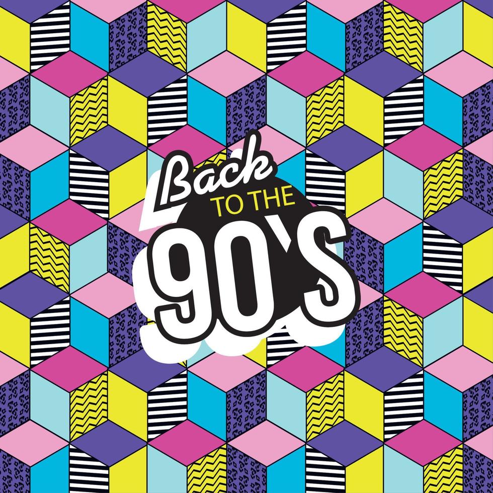 nineties nostalgia background vector