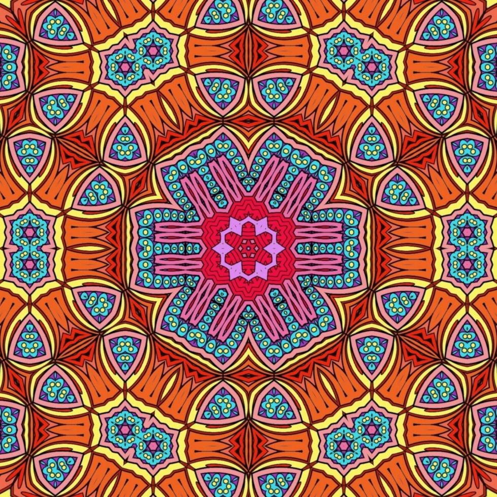 Colorful Mandala Flowers Pattern Boho Symmetrical 874 photo