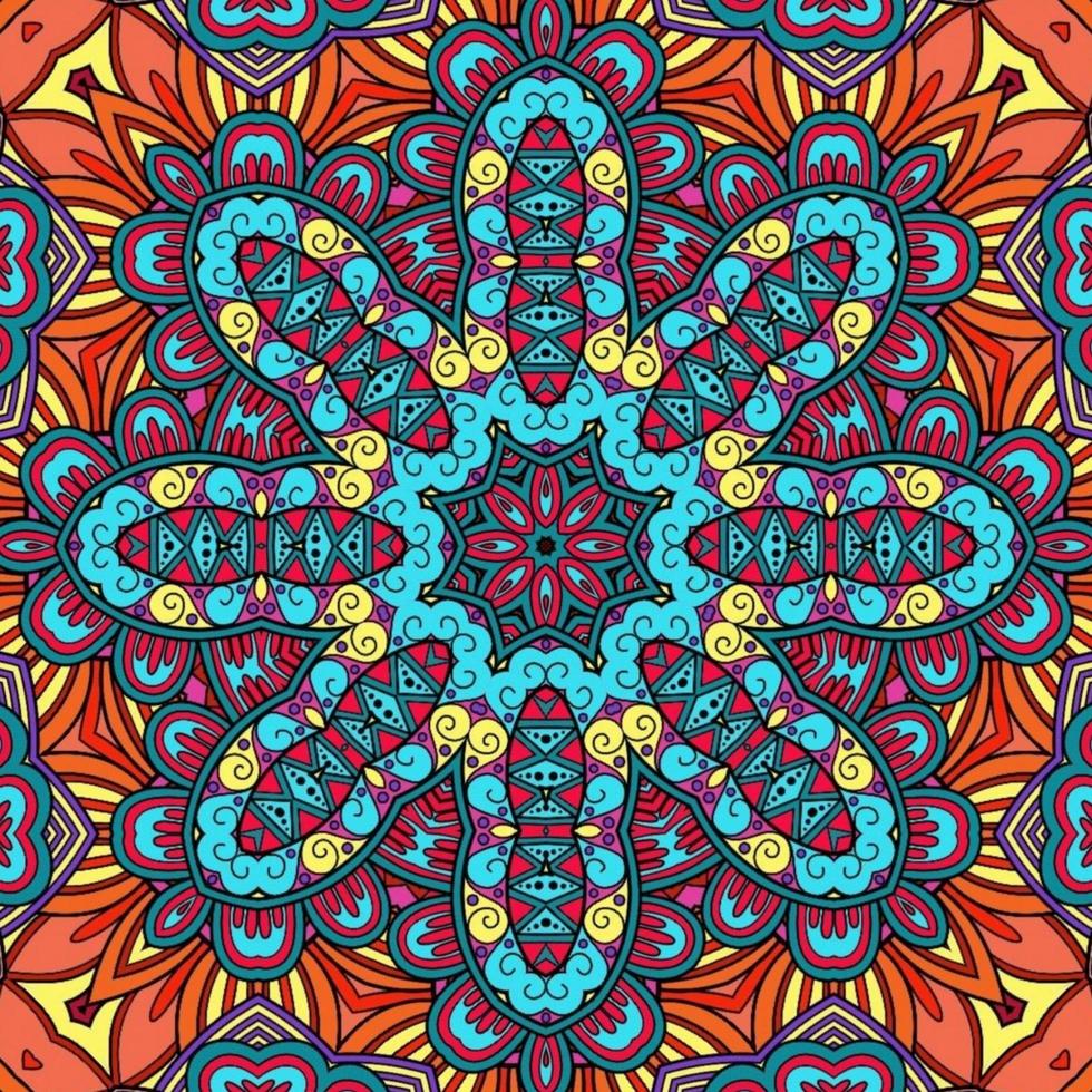 colorido mandala flores patrón boho simétrico 135 foto