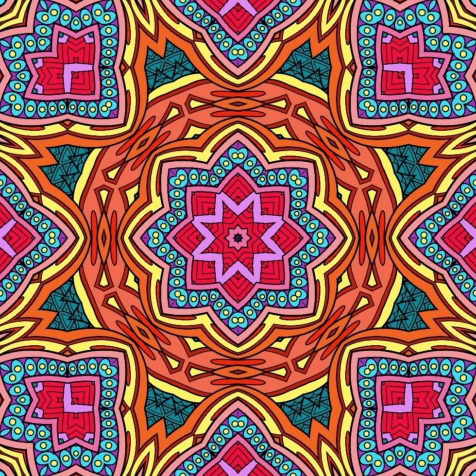 Colorful Mandala Flowers Pattern Boho Symmetrical 1053 photo