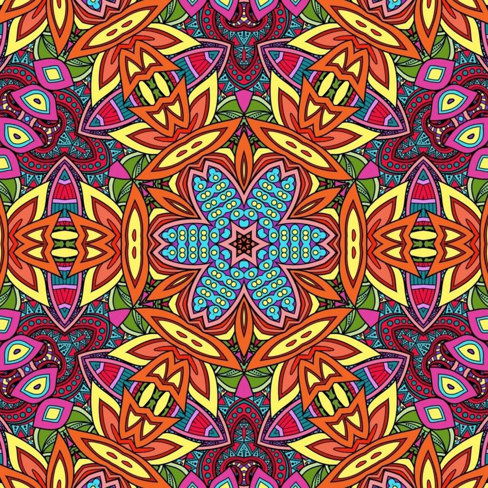 Colorful Mandala Flowers Pattern Boho Symmetrical 529 photo