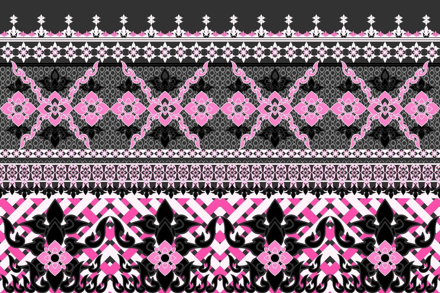 Traditional Asian seamless border design from geometric shapes. vector