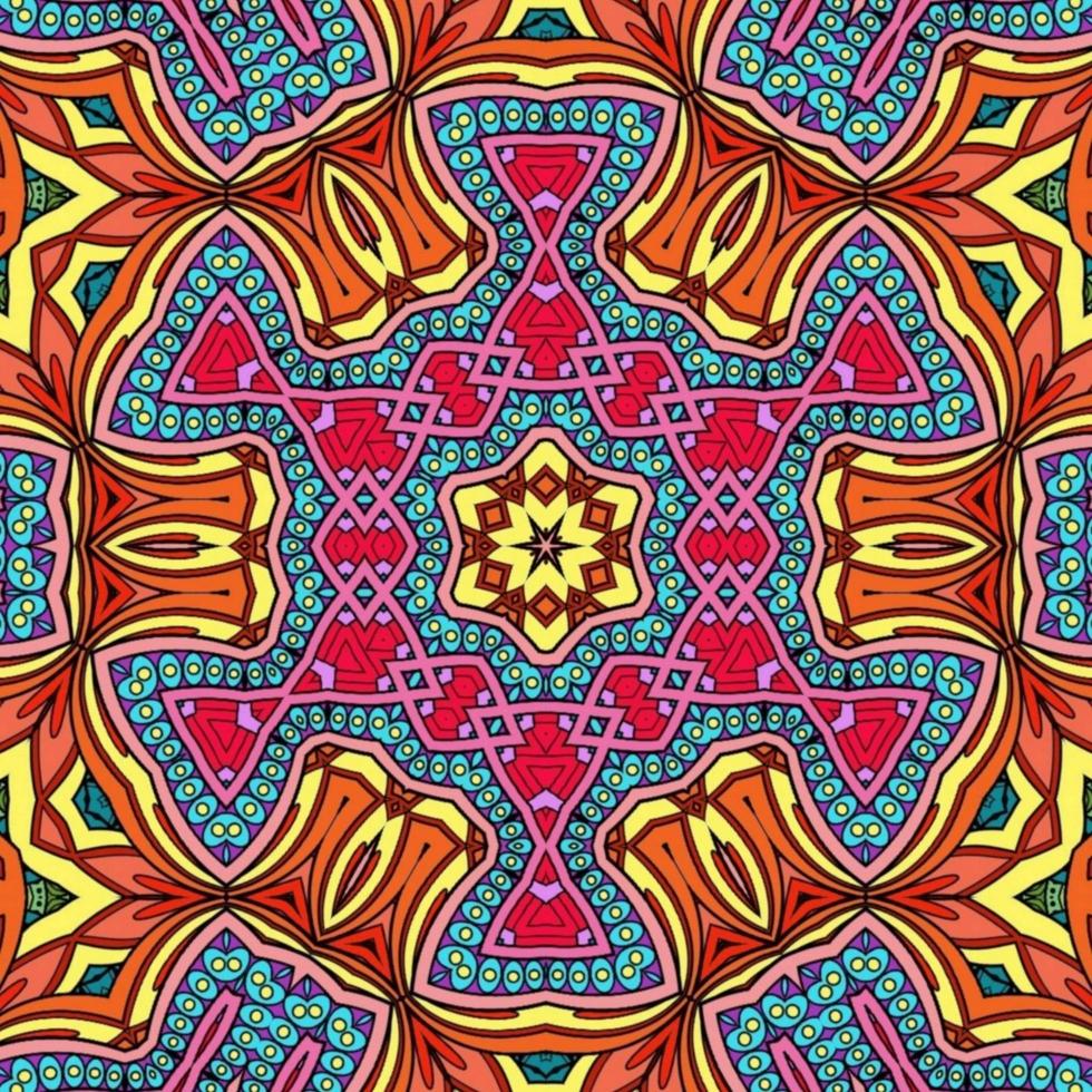Colorful Mandala Flowers Pattern Boho Symmetrical 827 photo
